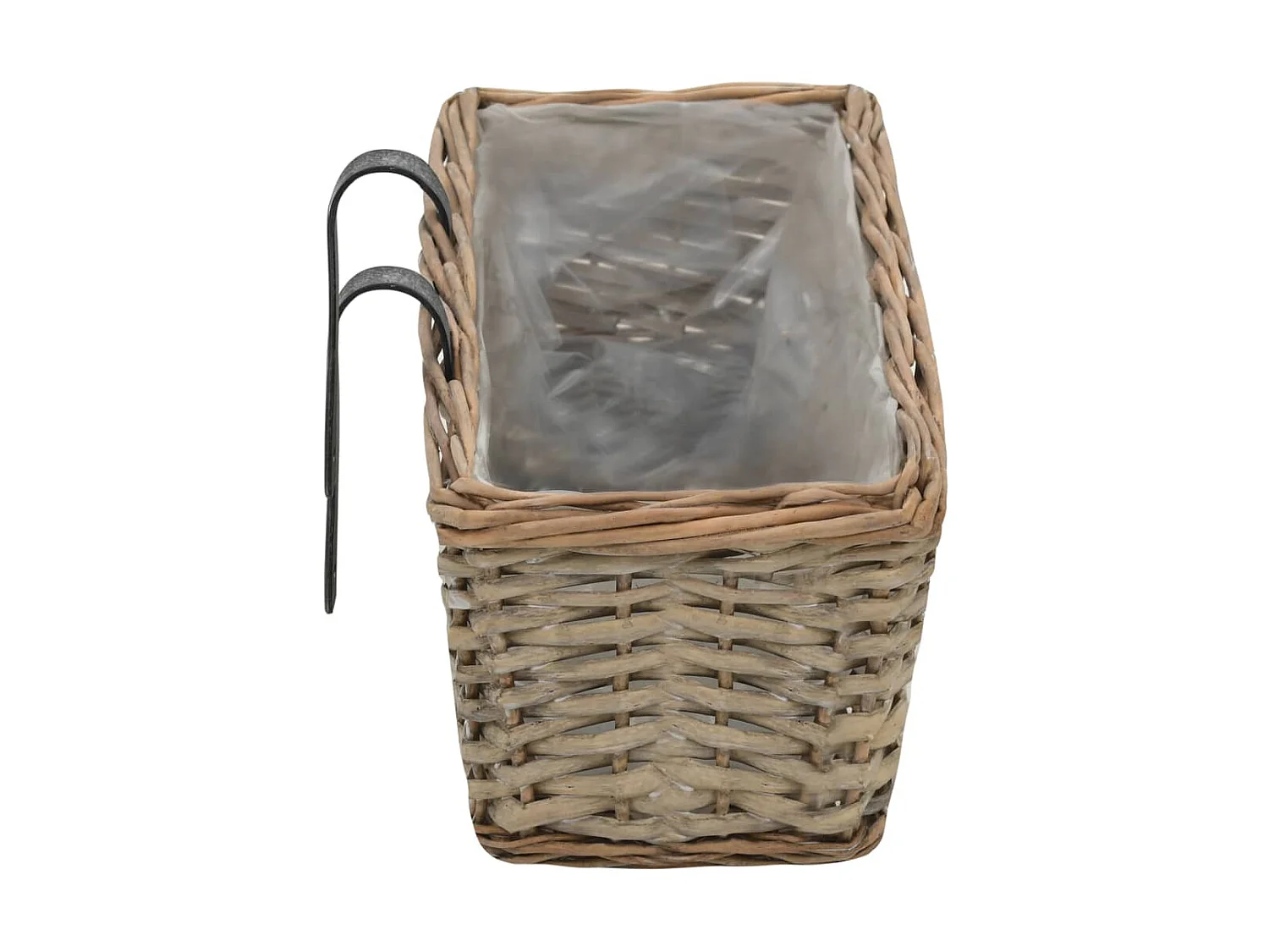 Jardinière de balcon 2 pcs Osier avec doublure en PE 60 cm BE3796