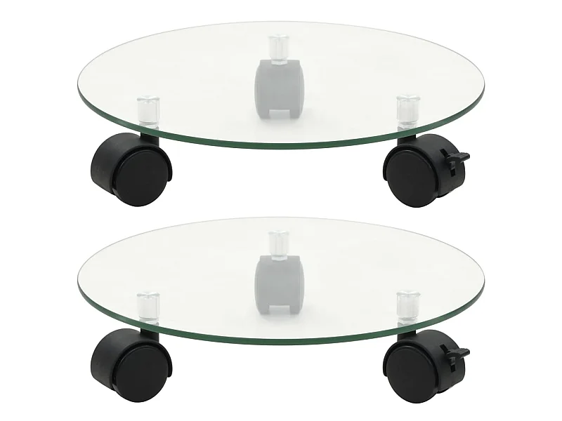 Plantenrollers rond 28 cm gehard glas 2 st NL690913