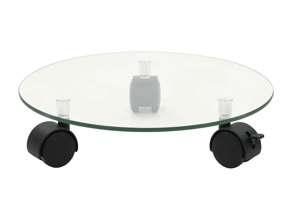 Porte-plantes roulant 2 pcs Verre trempé 28 cm Rond BE3177
