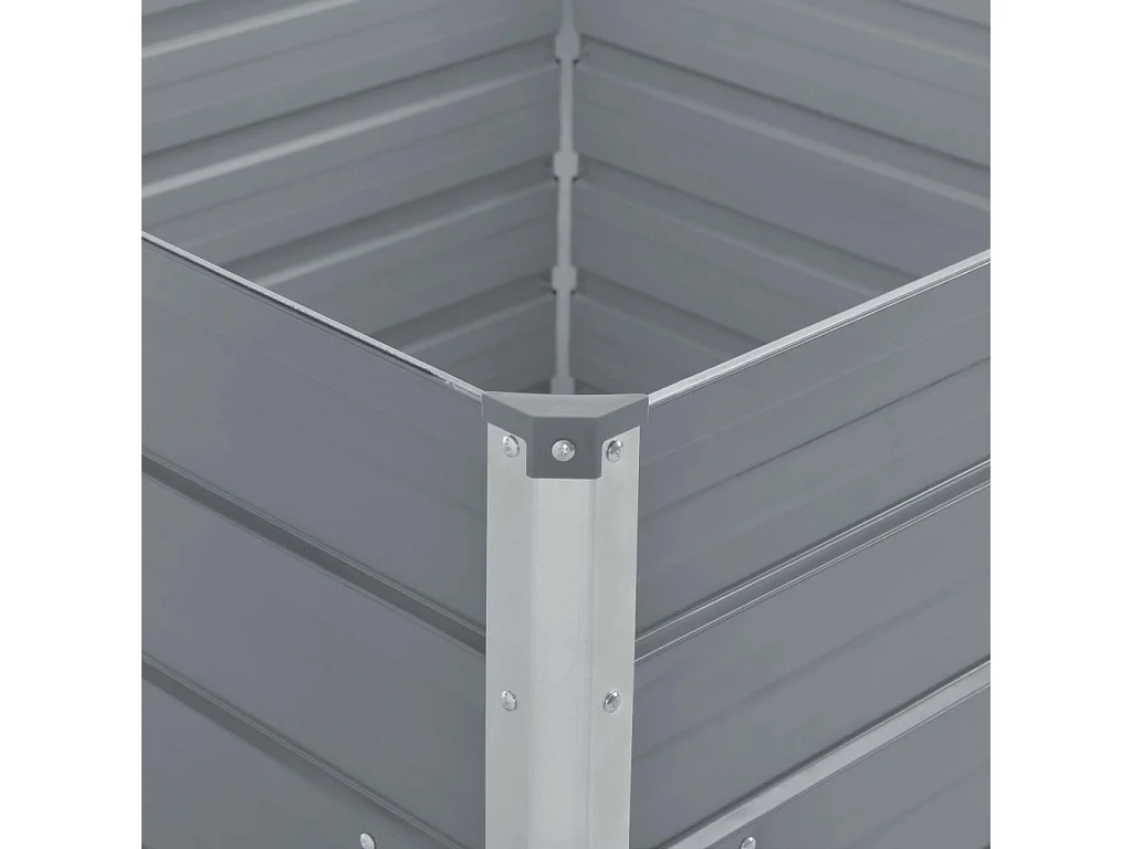 Plantenbak verhoogd 100x100x45 cm gegalvaniseerd staal grijs NL776963