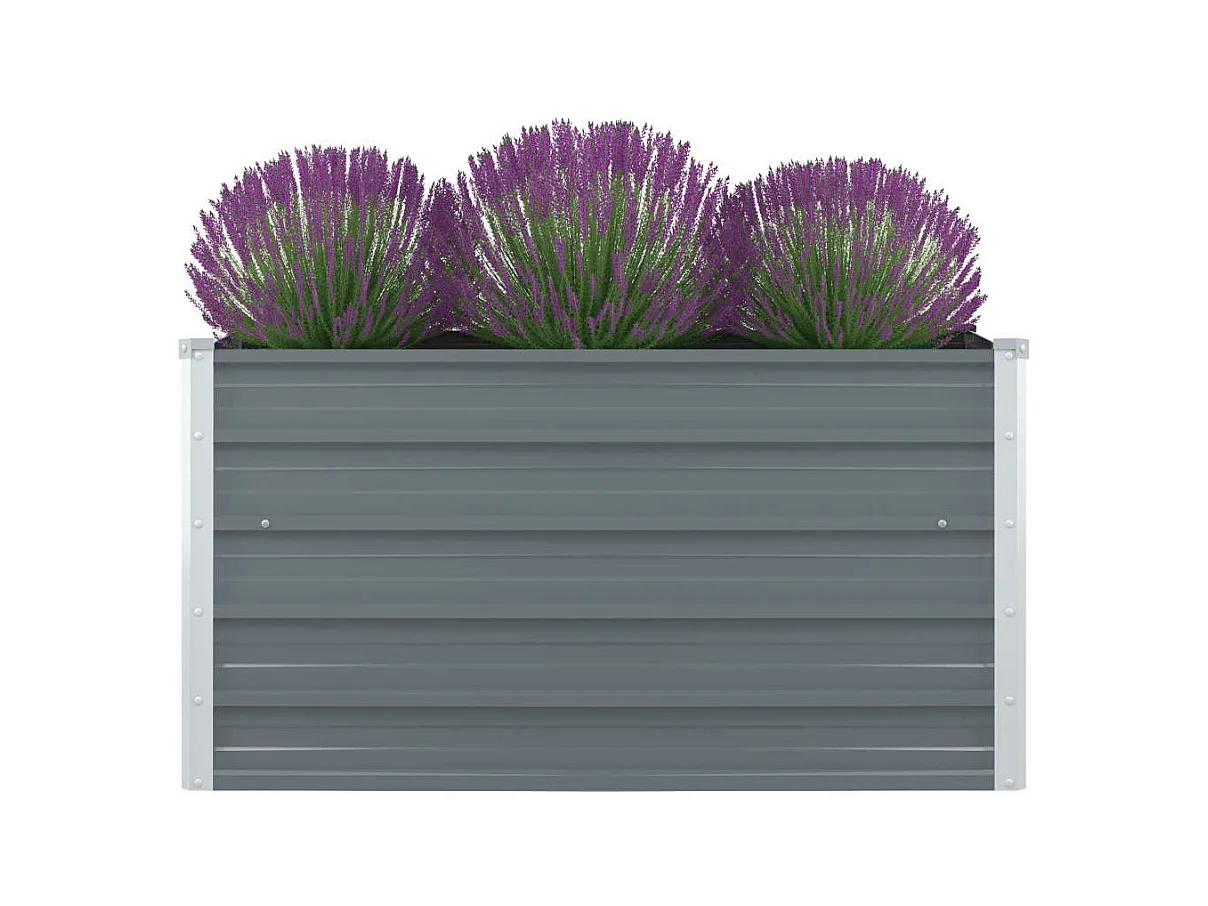 Jardinière 100 x 100 x 45 cm Acier galvanisé Gris BE6598