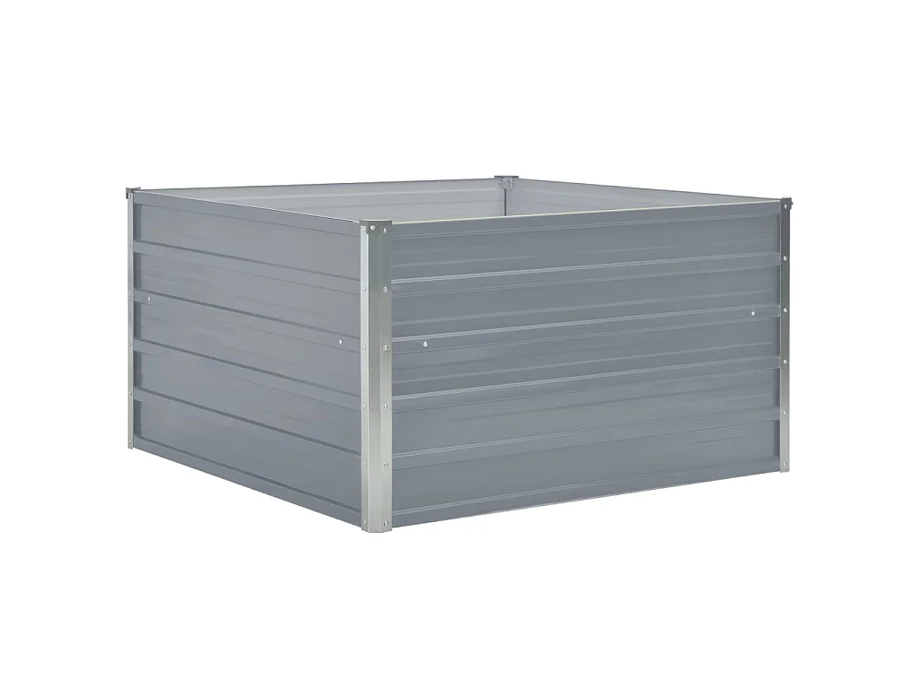 Jardinière 100 x 100 x 45 cm Acier galvanisé Gris BE6598
