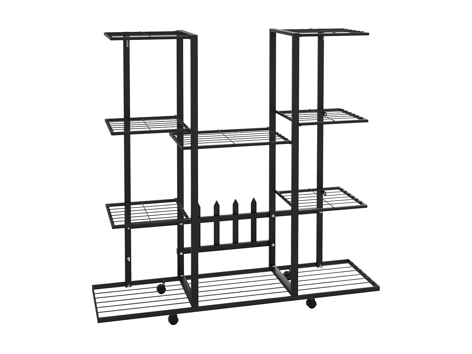 Jardinière avec roues 94,5x24,5x91,5 cm Noir Fer BE8378