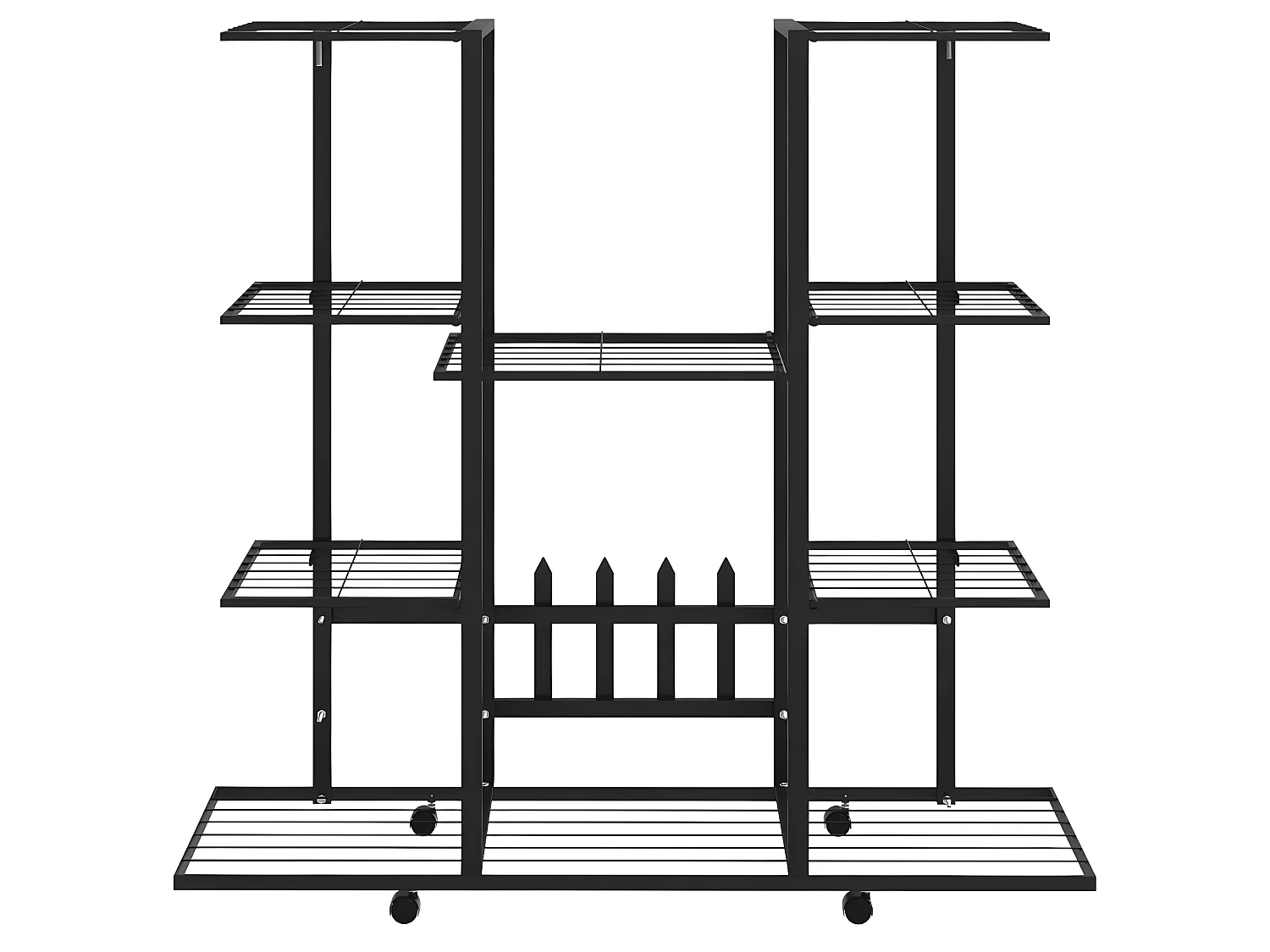 Jardinière avec roues 94,5x24,5x91,5 cm Noir Fer BE8378