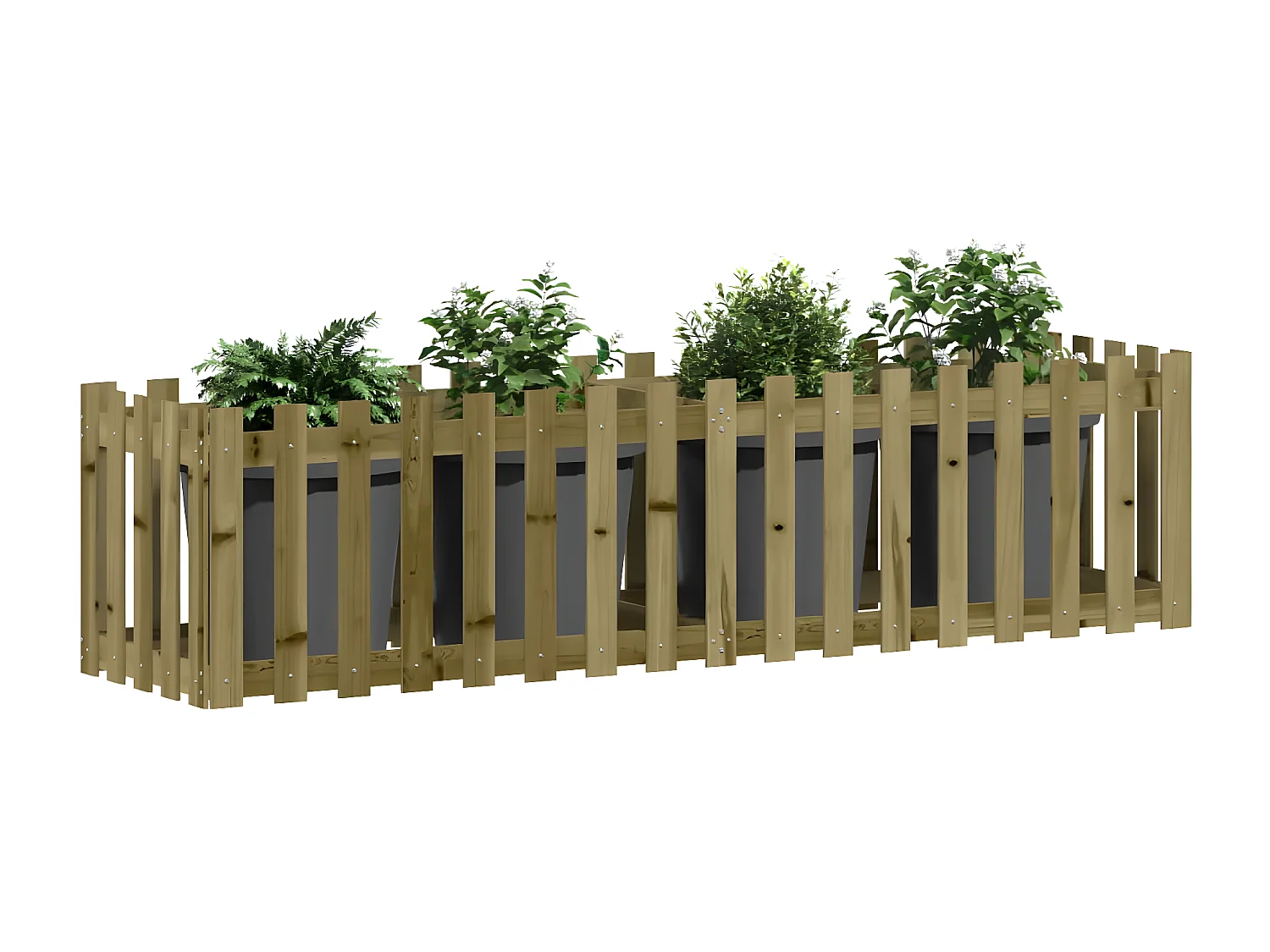 Canteiro elevado c/ design cerca 200x50x50 cm pinho impregnado PT914741