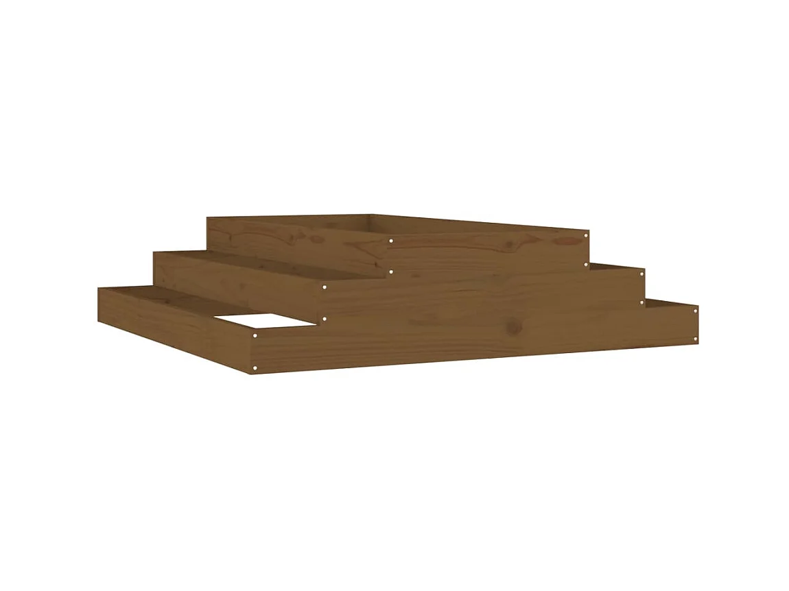 Plantenbak 110x110x27 cm massief grenenhout honingbruin NL802383