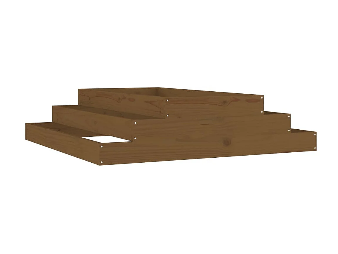 Plantenbak 110x110x27 cm massief grenenhout honingbruin NL802383