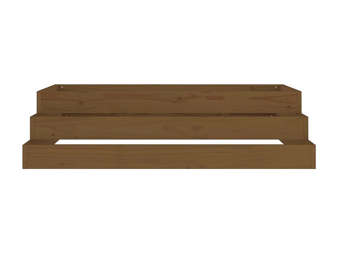 Plantenbak 110x110x27 cm massief grenenhout honingbruin NL802383