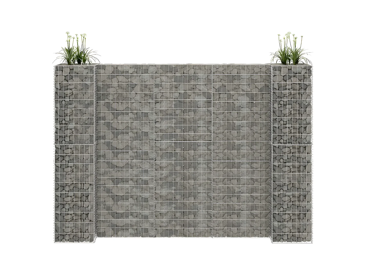 Jardinière à gabion en H Fil d'acier 260x40x180 cm WVGQ4087
