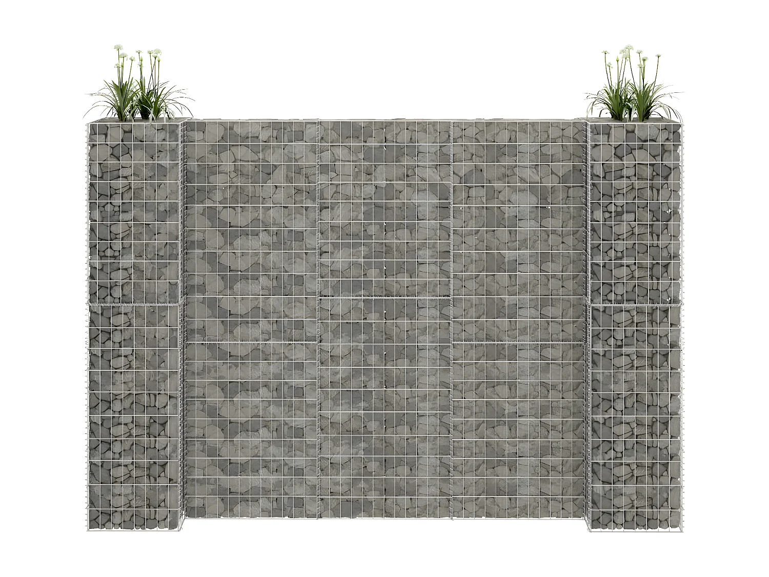 Jardinière à gabion en H Fil d'acier 260x40x180 cm WVGQ4087