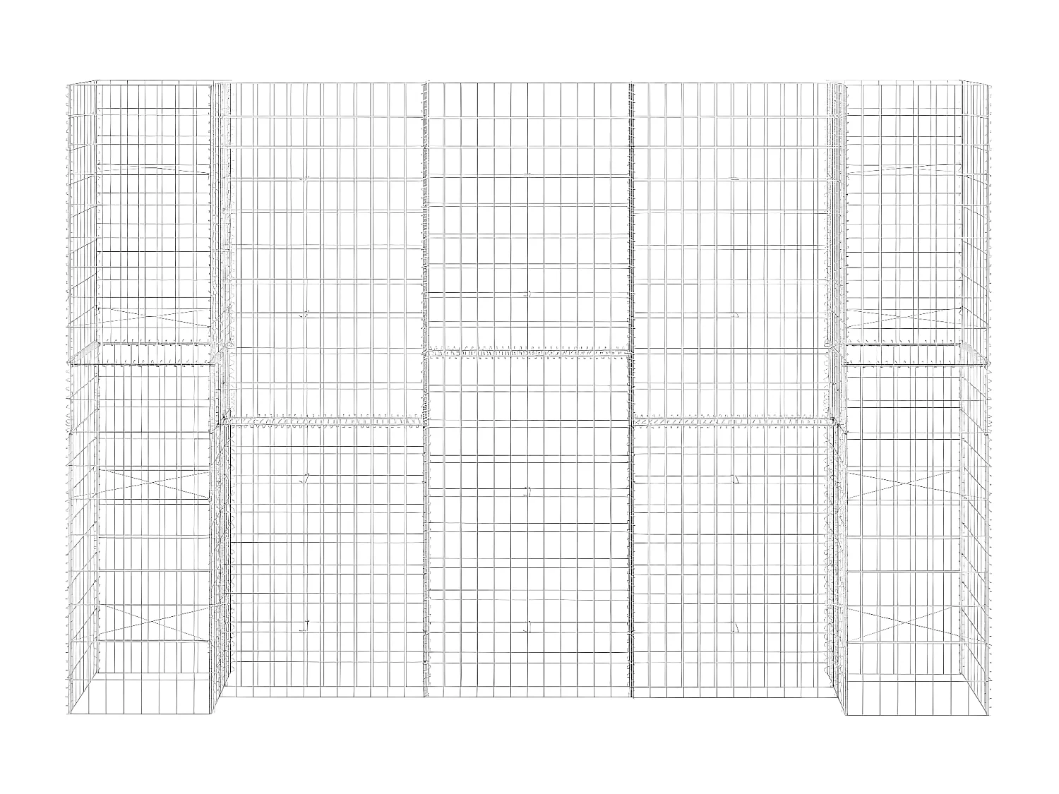 Jardinière à gabion en H Fil d'acier 260x40x180 cm WVGQ4087