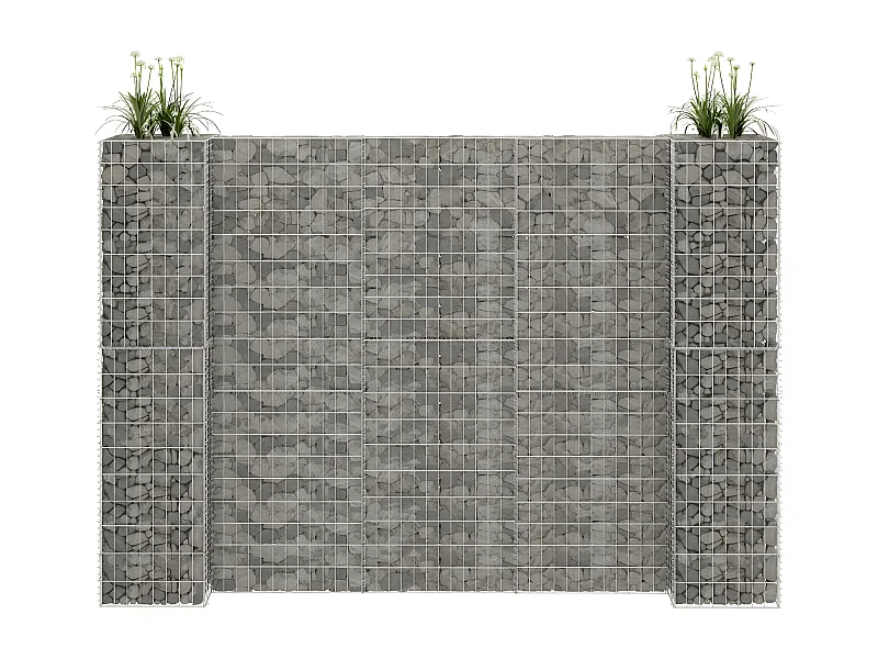 Jardinière à gabion en H Fil d'acier 260x40x180 cm WVGQ4087