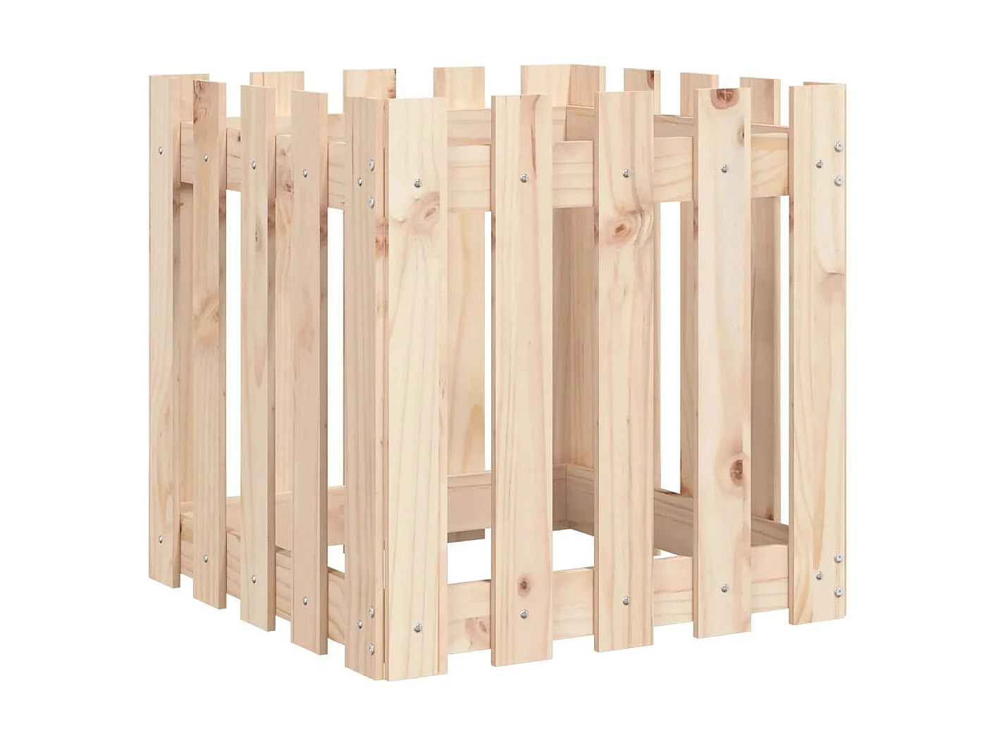 Vaso de jardim c/ design de cerca 50x50x50 cm pinho maciço PT928338