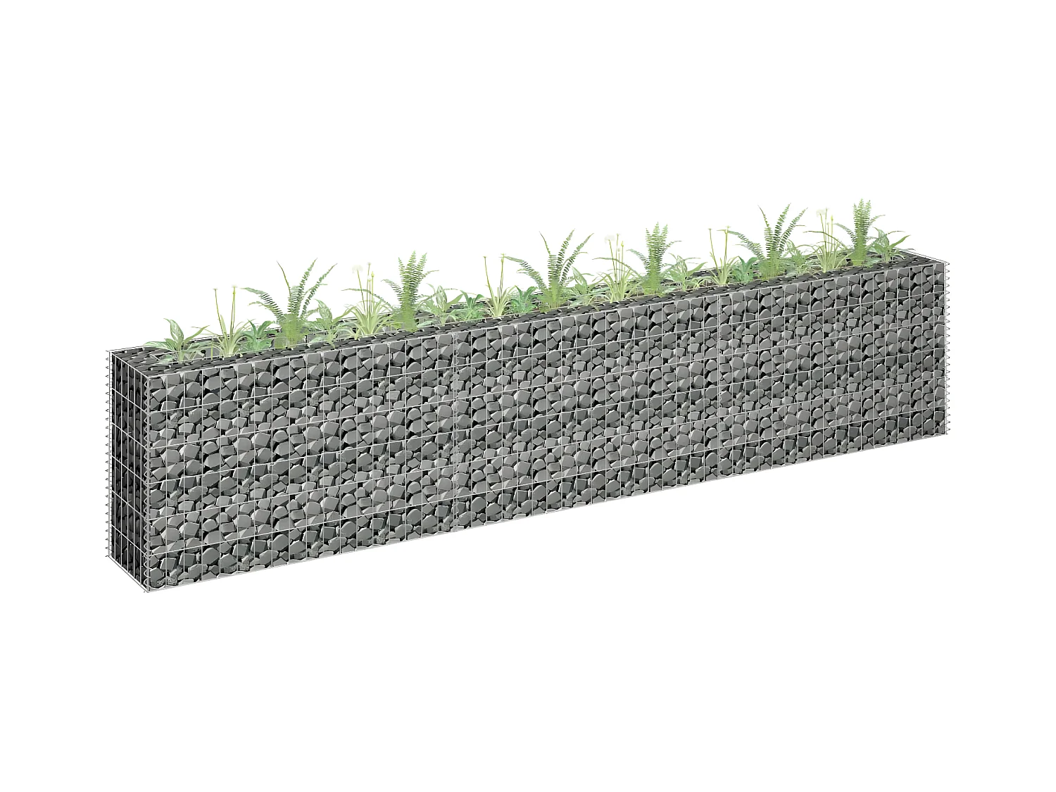 Lit surélevé à gabion Acier galvanisé 270x30x60 cm WVGQ4191