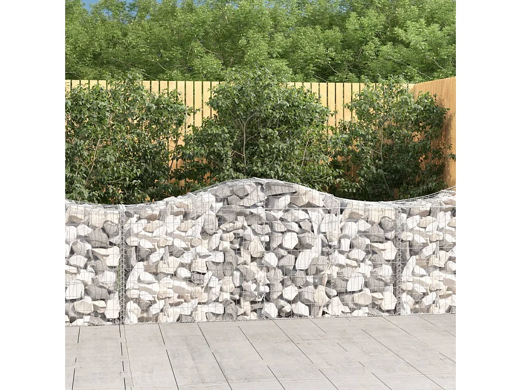 Paniers à gabions arqués 3 pcs 200x50x80/100 cm Fer galvanisé WVGQ4716