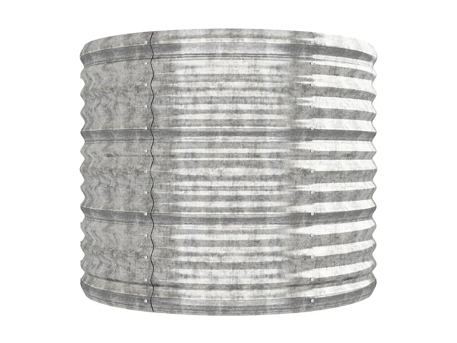 Canteiro elevado jardim 296x80x68cm aço revestido a pó prateado PT357681