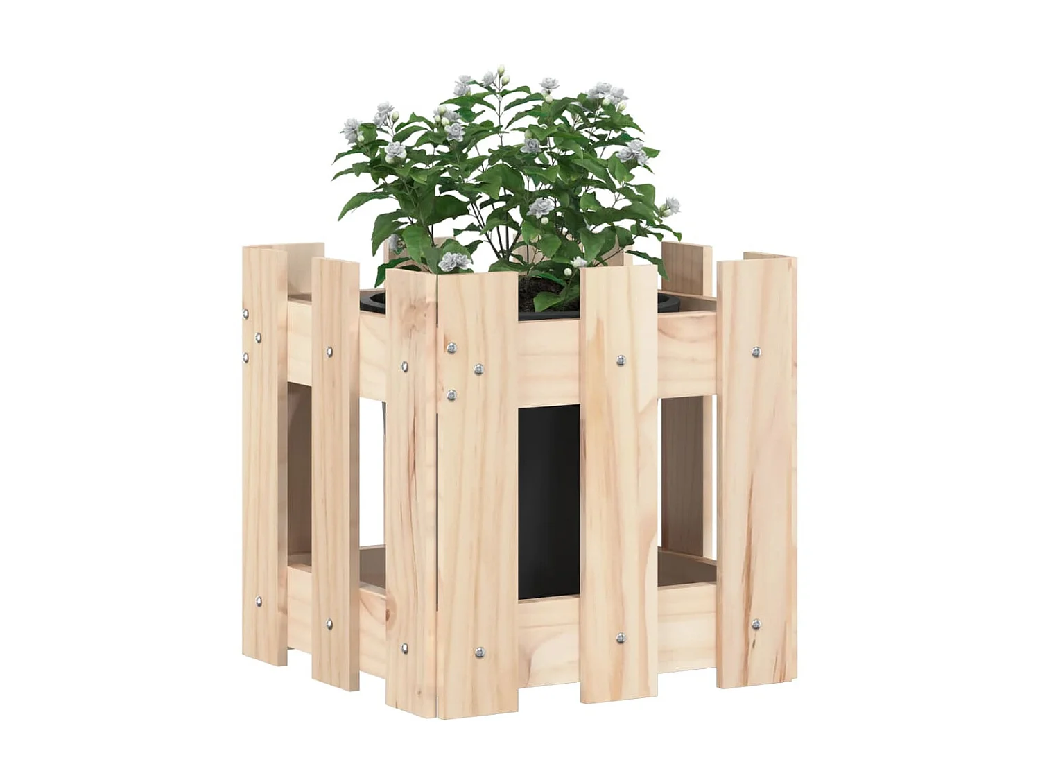 Plantenbak met hekontwerp 30x30x30 cm massief grenenhout NL489446