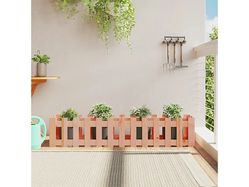 Jardinera elevado jardín valla madera maciza Douglas 150x30x30 cm ES80345