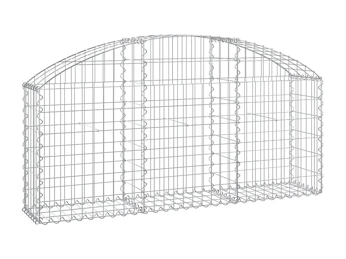 Cesta de gaviones forma arco hierro galvanizado 150x30x60/80 cm ES87997