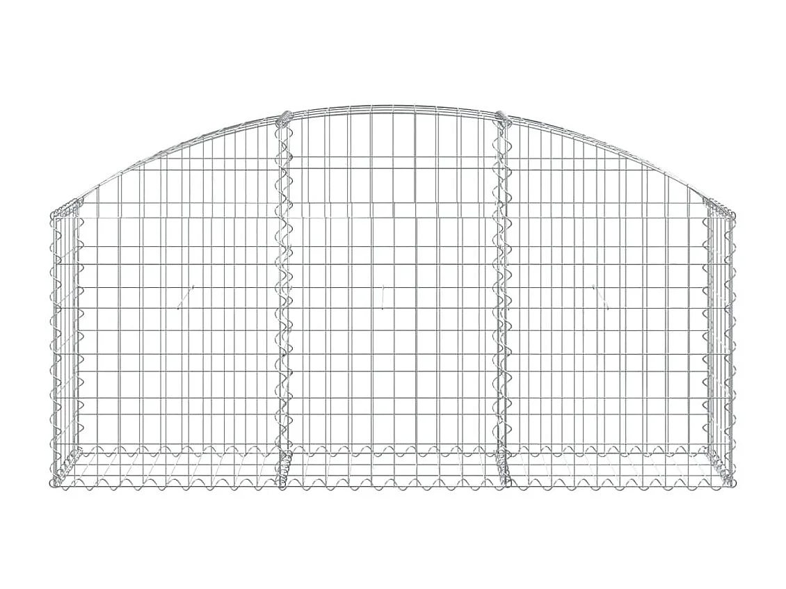 Cesta de gaviones forma arco hierro galvanizado 150x30x60/80 cm ES87997