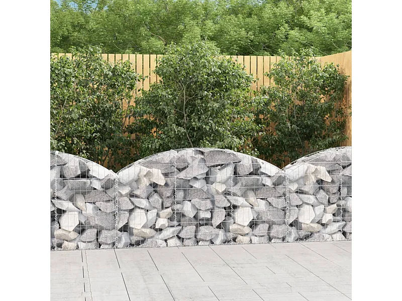 Panier de gabions arqué 150x30x60/80 cm Fer galvanisé WVGQ1611