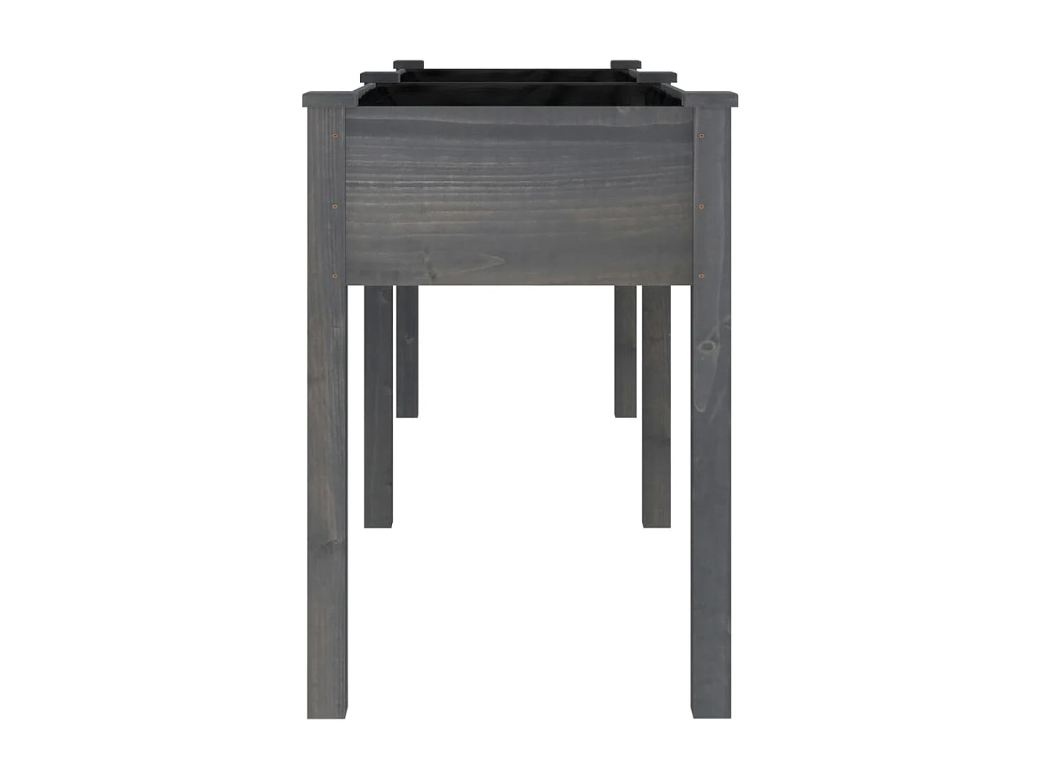 Jardinera con forro madera maciza de abeto gris 203x53x76 cm ES263844