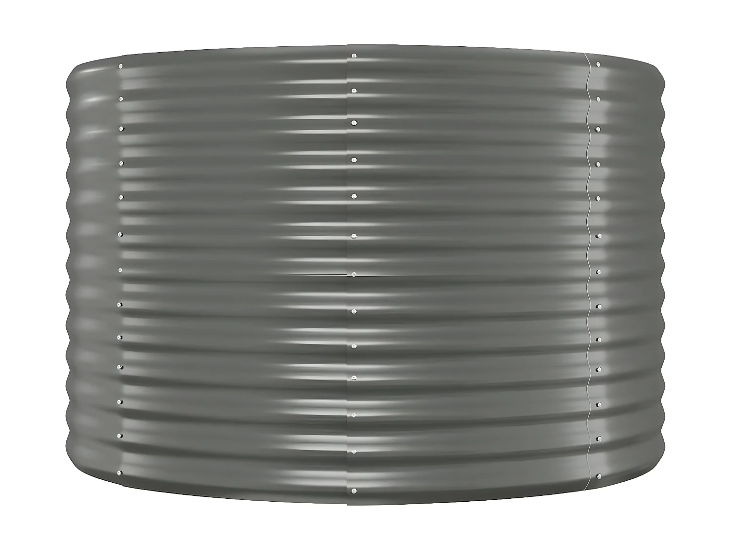 Canteiro elevado jardim 396x100x68 aço revestido a pó cinzento PT743158