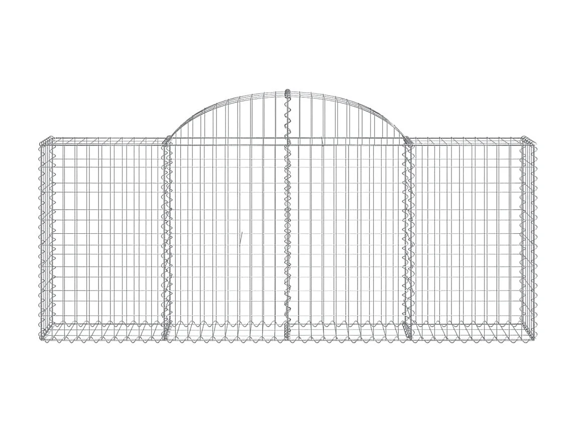 Paniers à gabions arqués 3 pcs 200x30x80/100 cm Fer galvanisé WVGQ5984