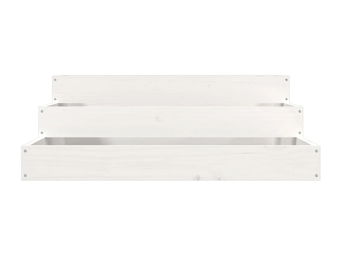 Jardinière Blanc 78x78x27 cm Bois massif de pin BE9581