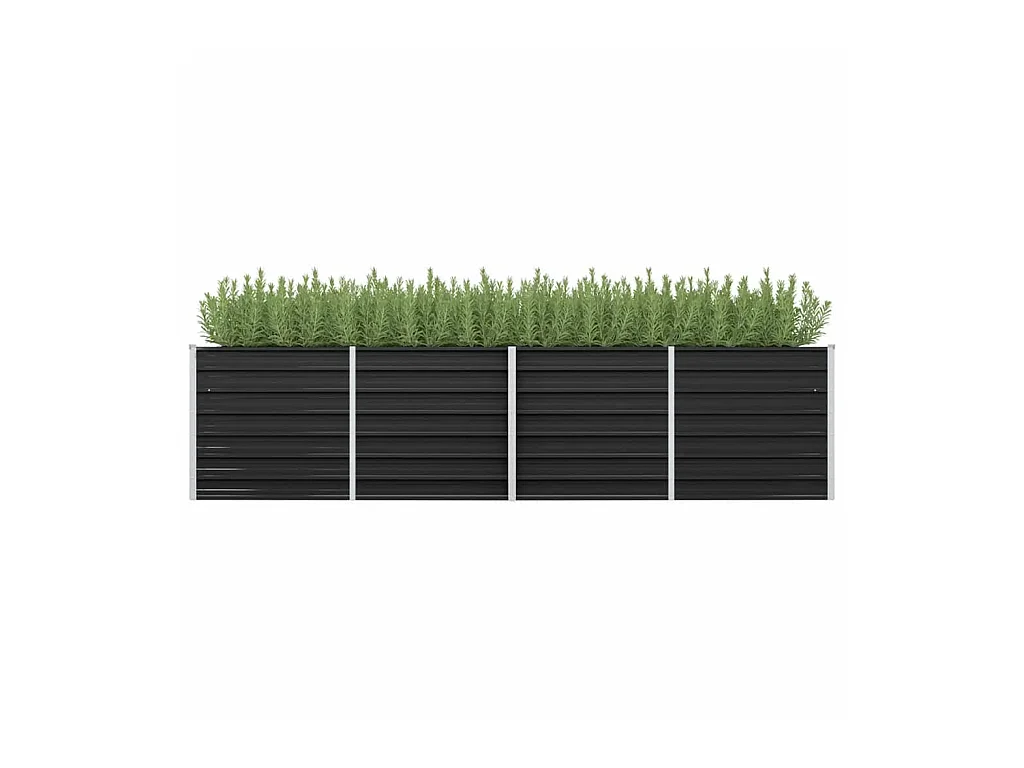 Jardinera de acero galvanizado gris antracita 320x80x77 cm ES88234