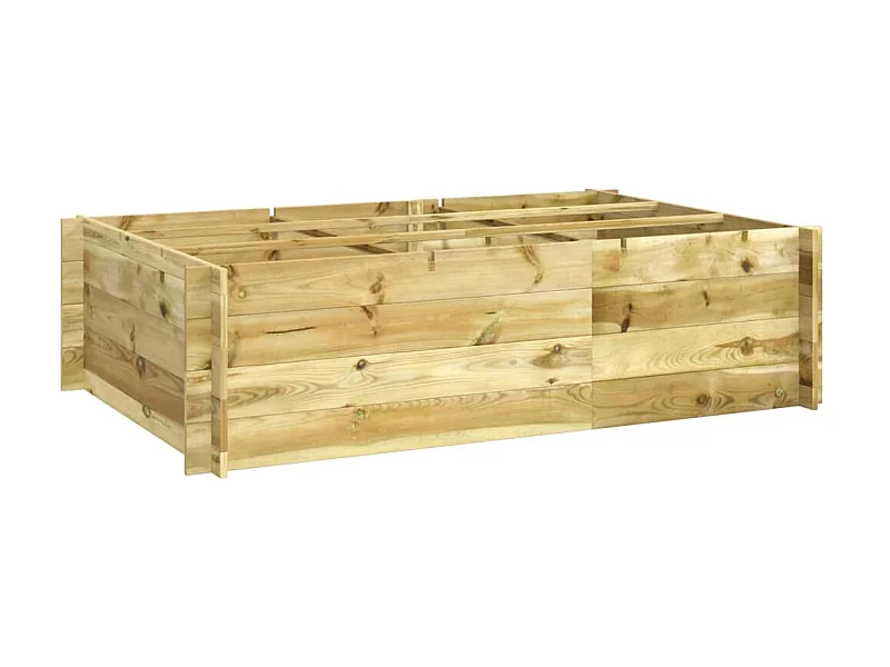 Canteiro de jardim elevado 150x100x40 cm madeira impregnada PT658416