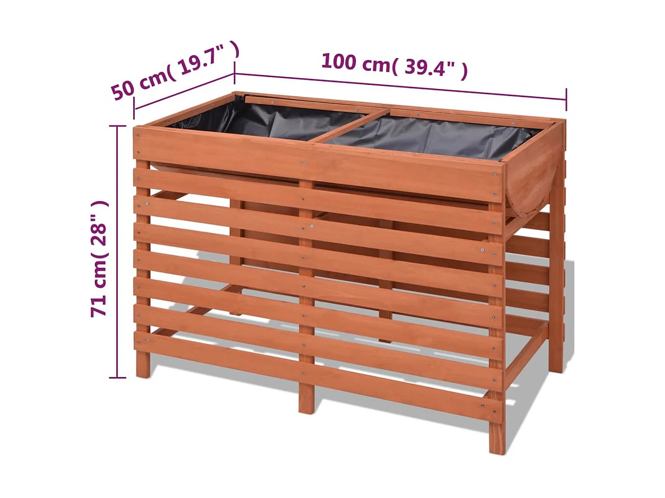Jardinière 100 x 50 x 71 cm Bois BE6875