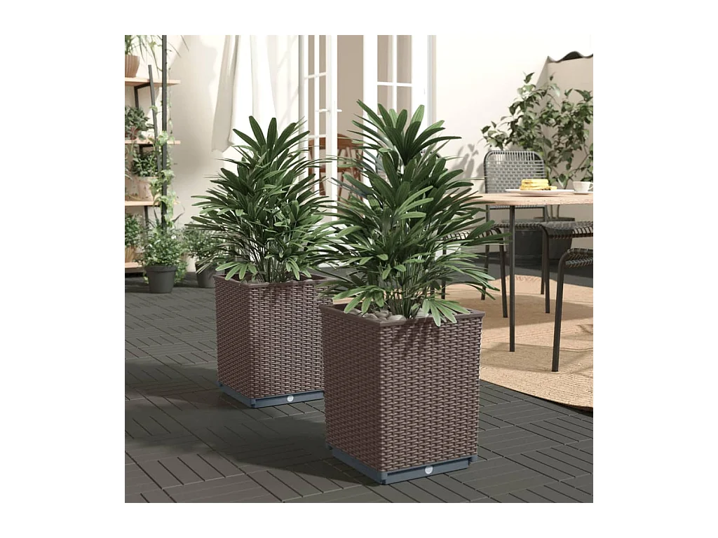 Jardinières 2 pcs marron 30x30x37 cm polypropylène BE9840