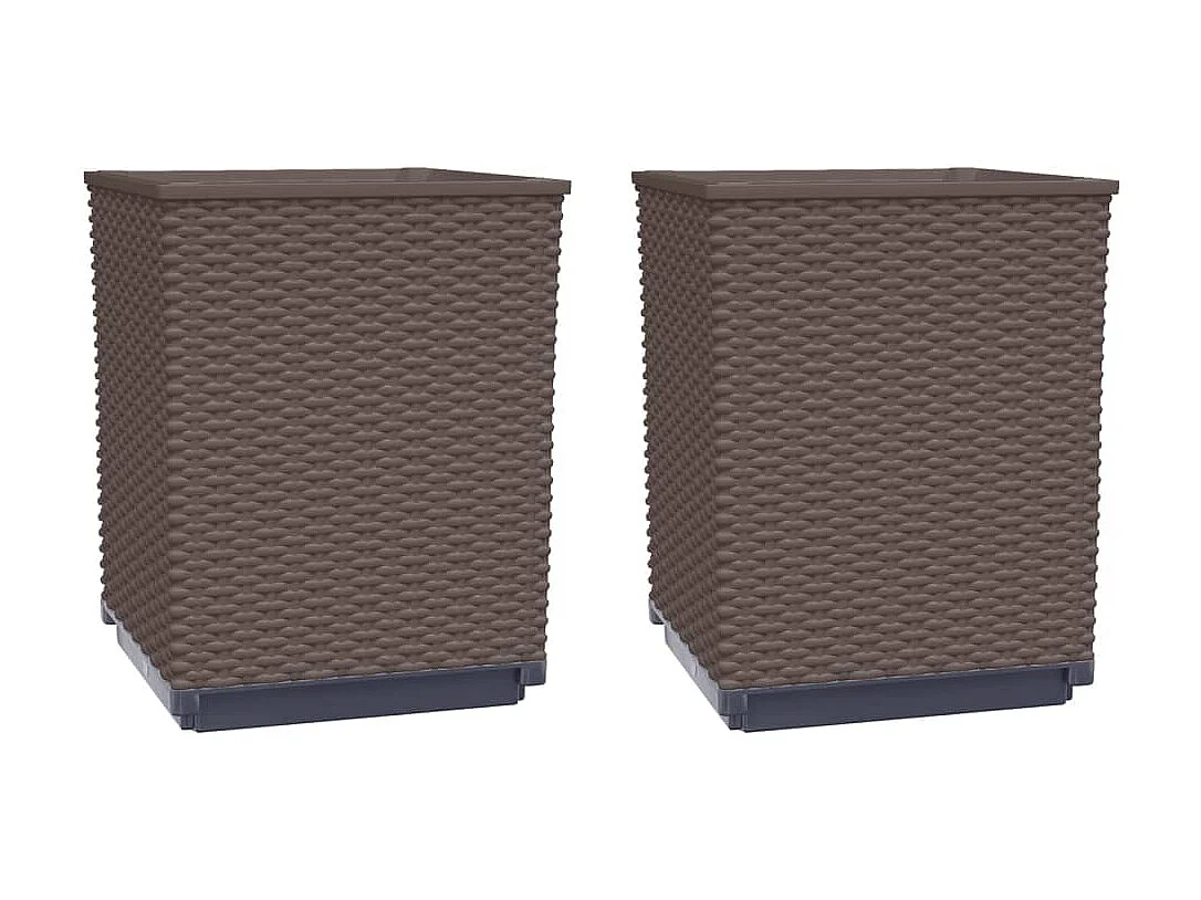 Jardinières 2 pcs marron 30x30x37 cm polypropylène BE9840