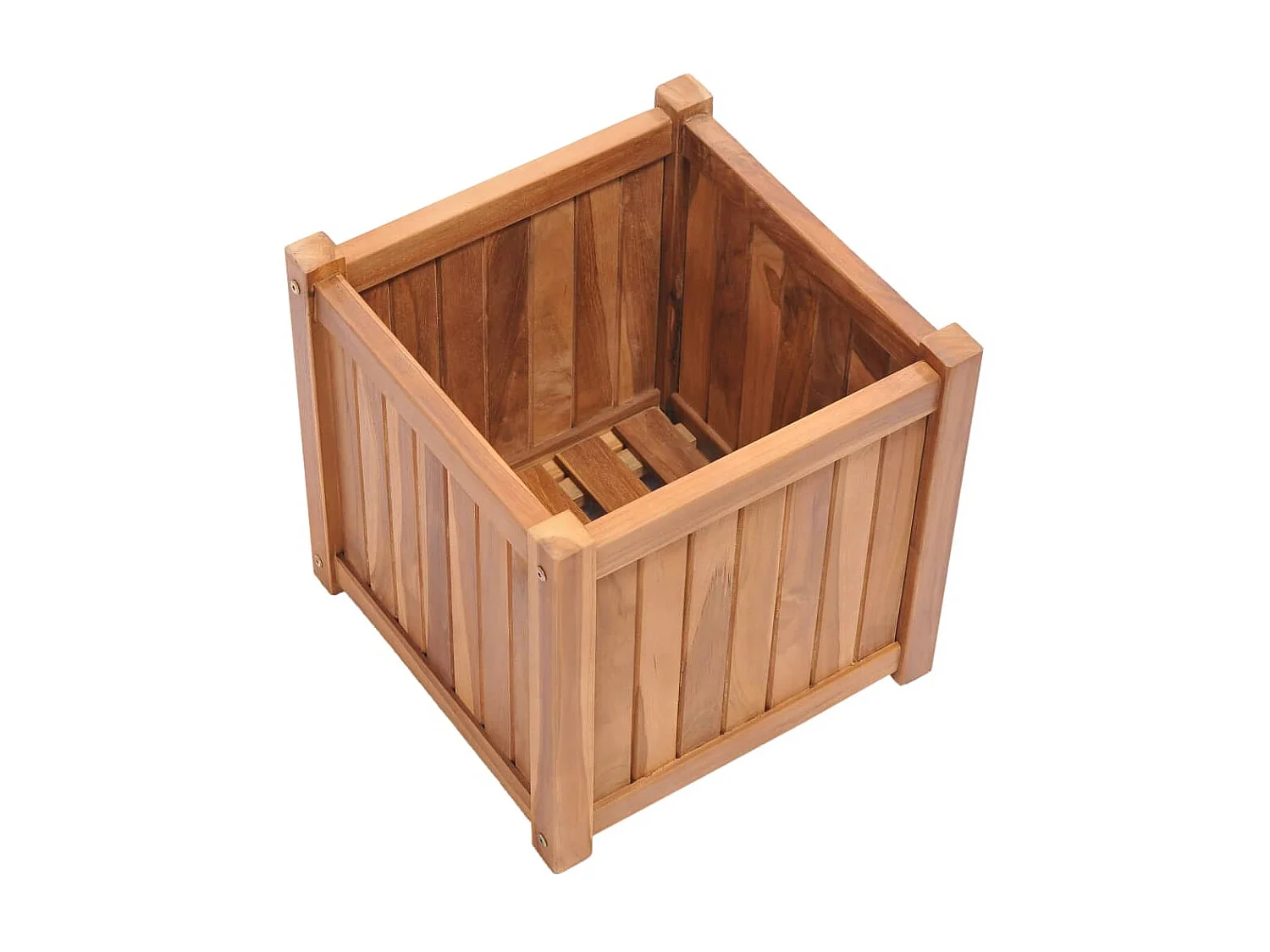 Jardinera elevado madera maciza de teca 40x40x40 cm ES97558