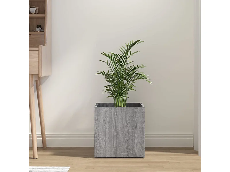 Vaso/floreira 40x40x40 cm madeira processada sonoma cinzento PT147414