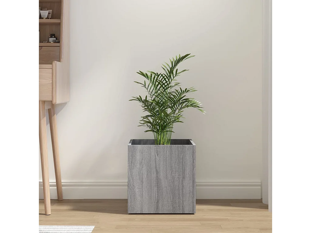 Plantenbak 40x40x40 cm bewerkt hout grijs sonoma eiken NL218661