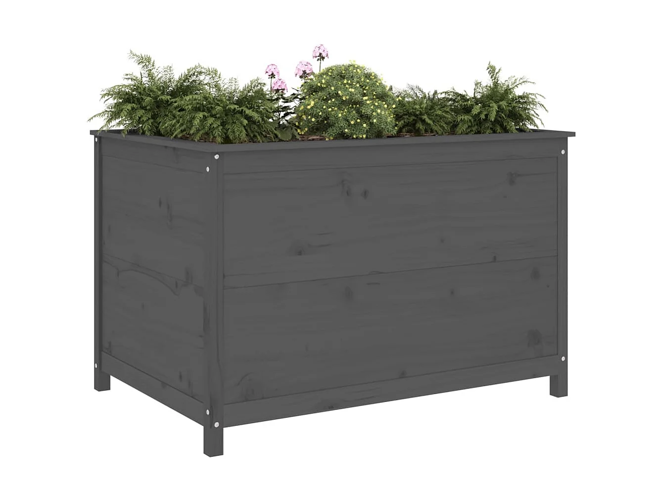 Jardinera elevado de jardín madera de pino gris 119,5x82,5x78 cm ES35310