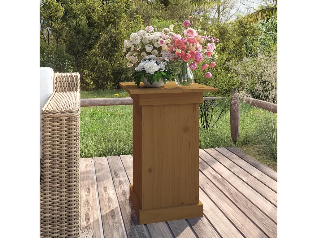 Jardinière Support à fleurs Marron miel 40x40x60 cm Bois de pin solide BE2129