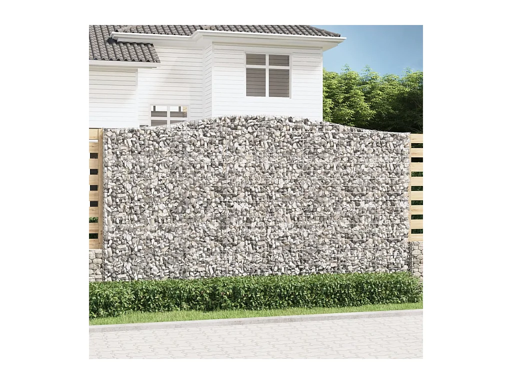 Panier de gabions arqué 400x30x220/240 cm Fer galvanisé WVGQ2167