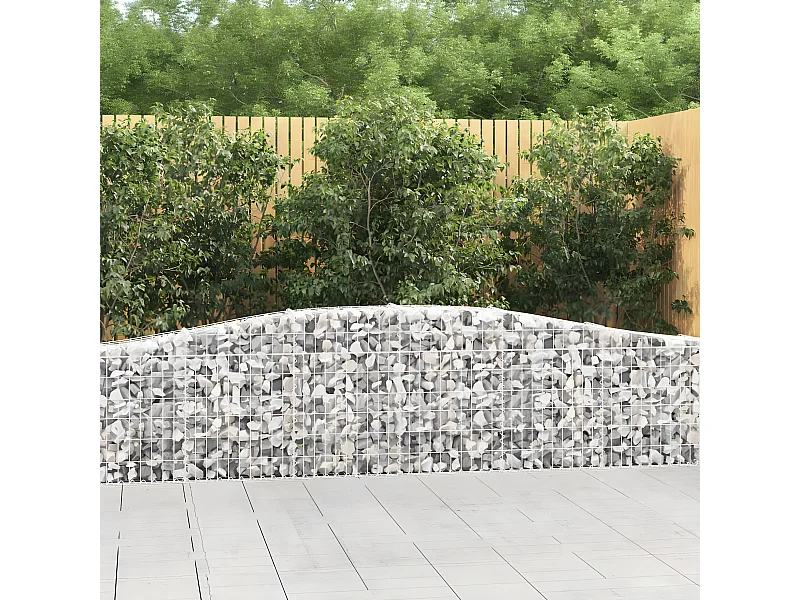 Paniers à gabions arqués 3 pcs 400x30x60/80 cm Fer galvanisé WVGQ9583