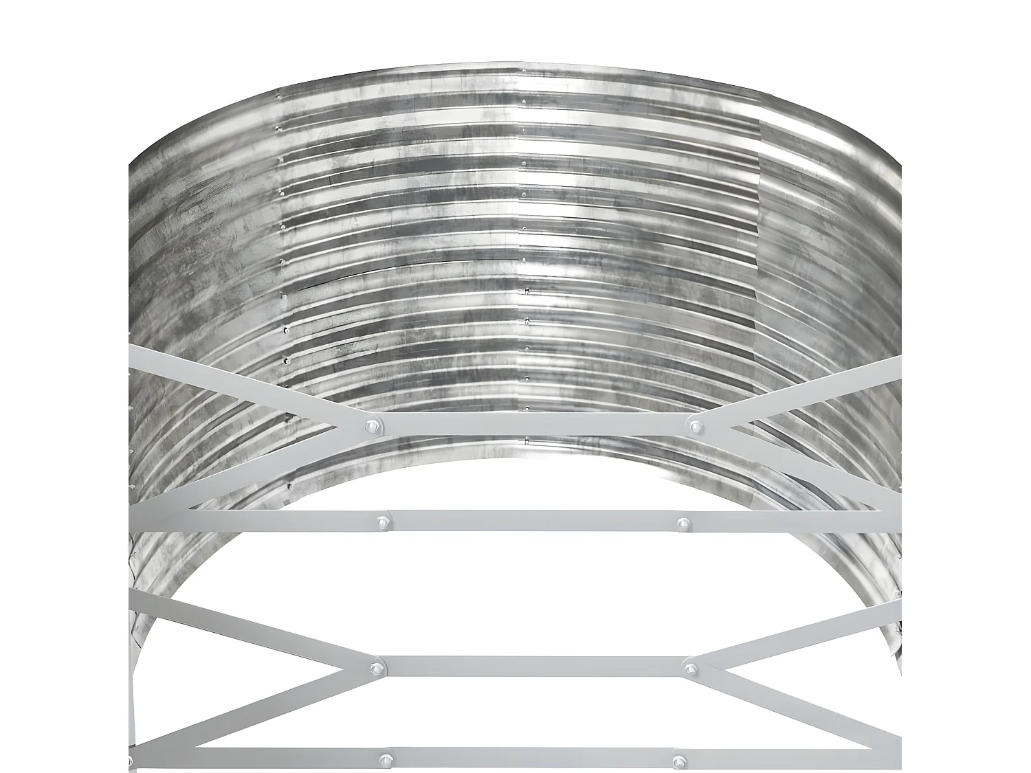 Canteiro elevado jardim 554x100x68 aço revestido a pó prateado PT908775