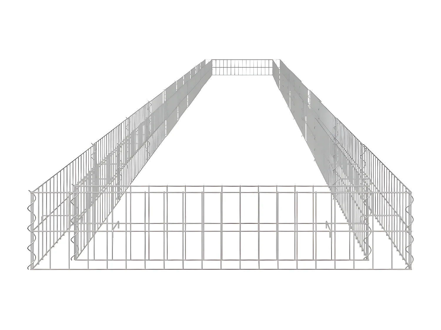 Arriate de gaviones de acero galvanizado 1000x100x20 cm ES70281