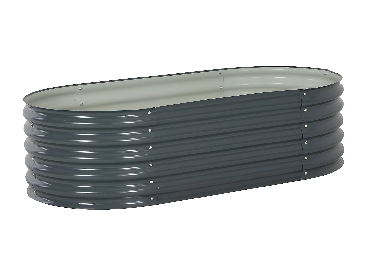 Plantenbak verhoogd 160x80x44 cm gegalvaniseerd staal grijs