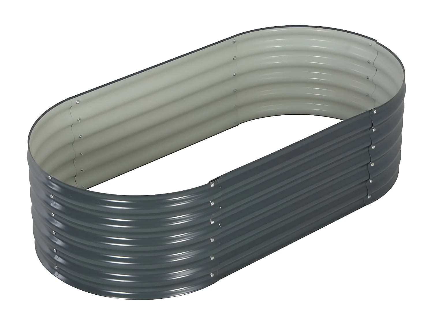 Plantenbak verhoogd 160x80x44 cm gegalvaniseerd staal grijs