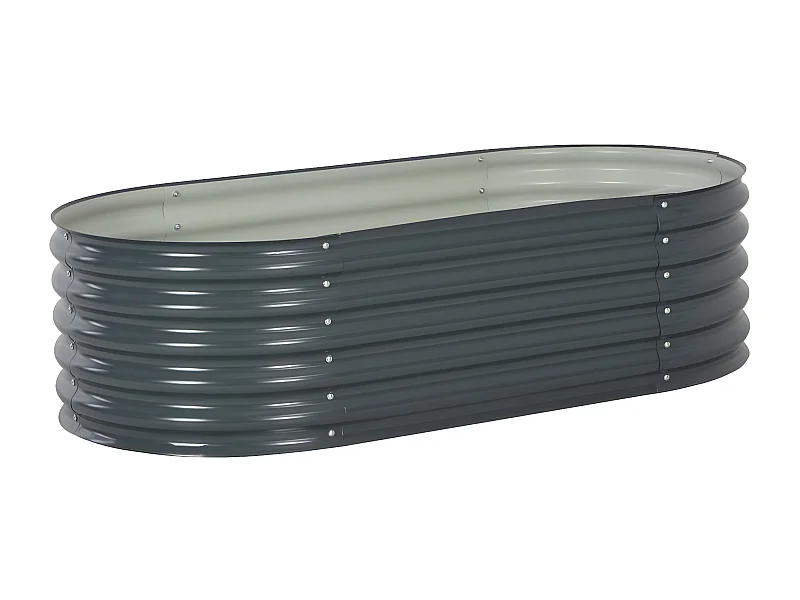 Jardinera de acero galvanizado gris 160x80x44 cm ES77610