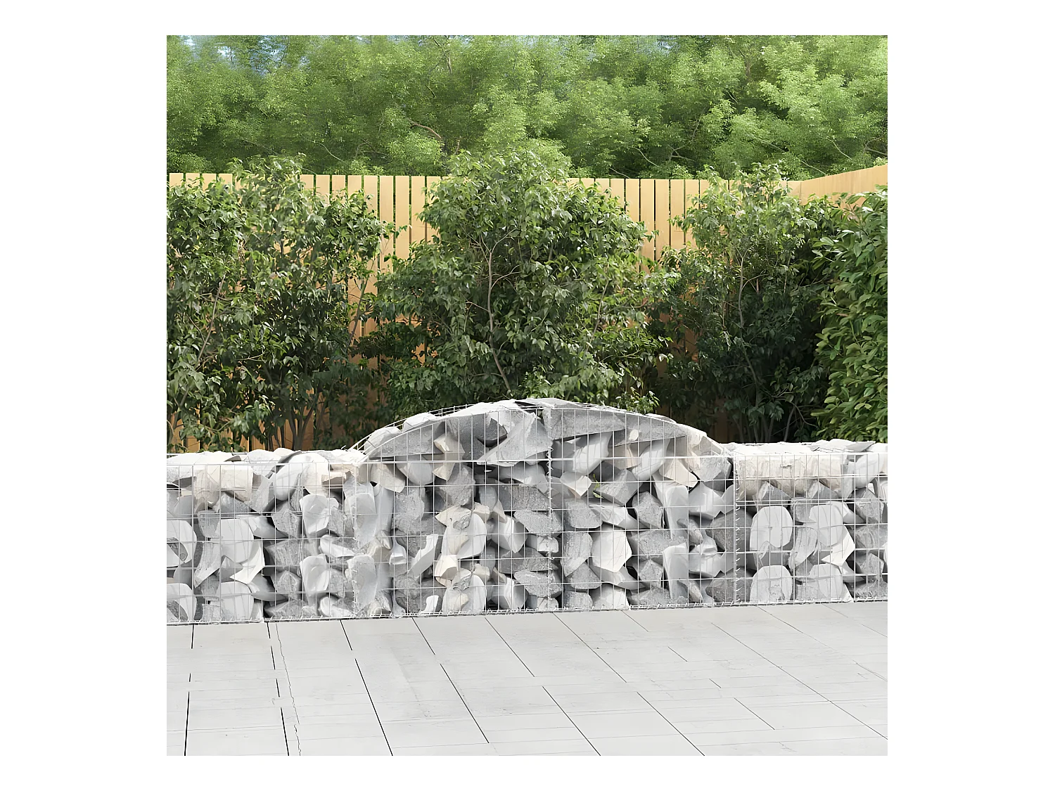 Paniers à gabions arqués 2 pcs 300x50x60/80 cm fer galvanisé WVGQ3836