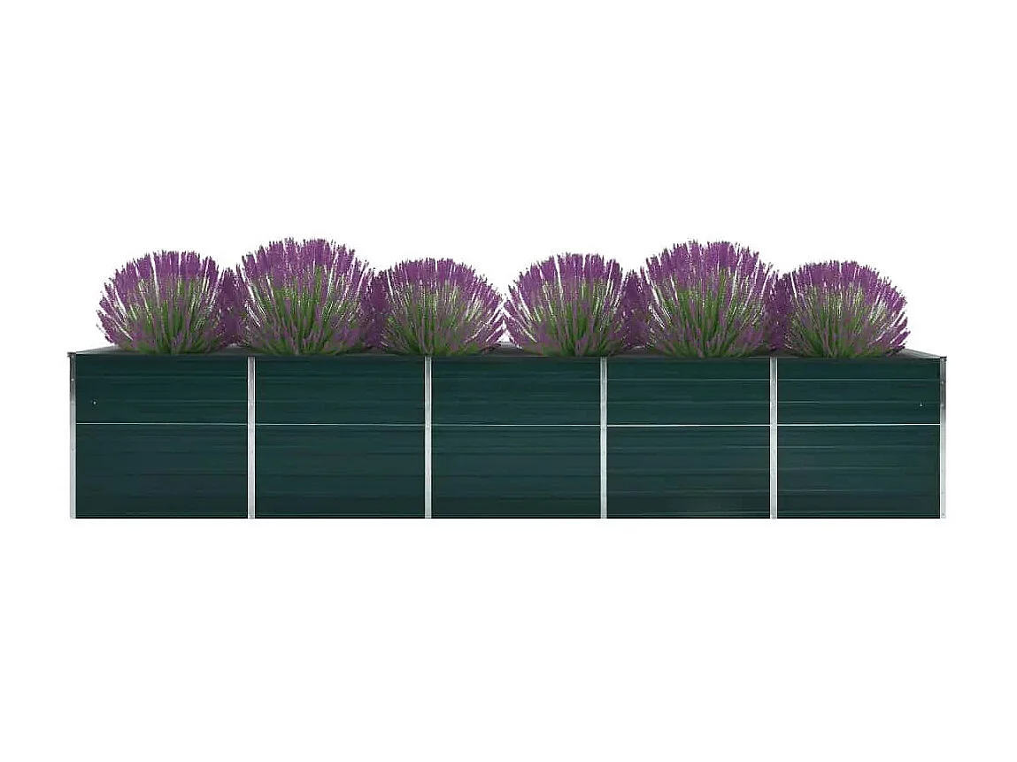 Jardinera de acero galvanizado verde 400x80x45 cm ES52605
