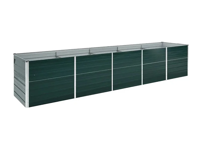 Jardinera de acero galvanizado verde 400x80x45 cm ES52605