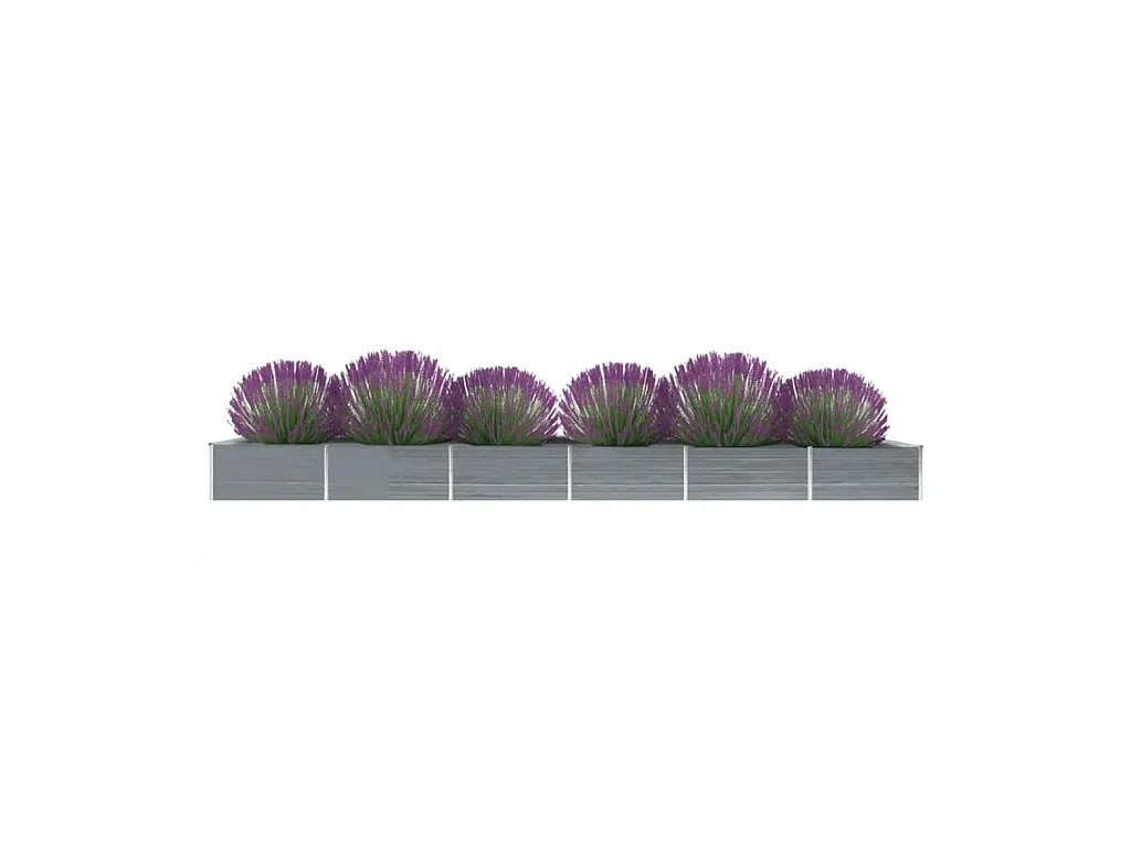 Jardinera de acero galvanizado gris 600x80x45 cm ES56222